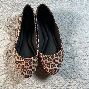Soda Brown and Black Leopard Print Flats